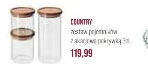 Zestaw pojemników z akacjową pokrywką COUNTRY 3el. promocja w Stokrotka