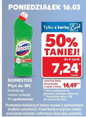 Płyn do WC Domestos biobójczy, różne rodzaje promocja w Kaufland