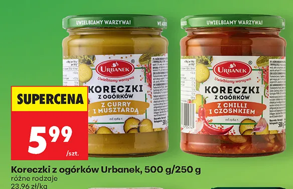 Koreczki z ogórków z curry i musztardą Urbanek promocja w Biedronka