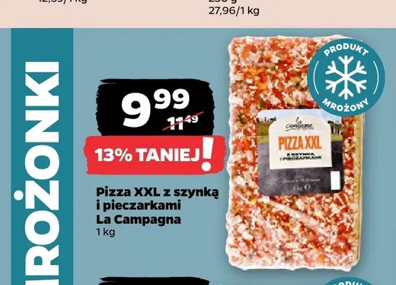 Pizza XXL z szynką i pieczarkami La Campagna promocja w Netto