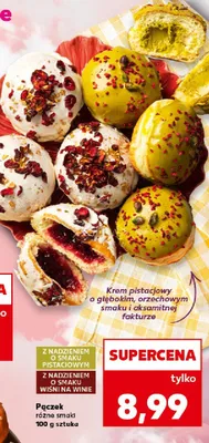 Pączek różne smaki z nadzieniem o smaku pistacjowym, z nadzieniem o smaku wanilii na winie promocja w Kaufland