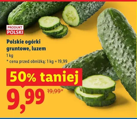 Ogórki gruntowe luzem polskie promocja w Lidl