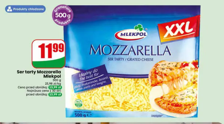 Ser tarty Mozzarella Mlekpol promocja w Dino