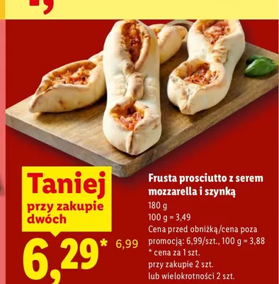 Frusta prosciutto z serem mozzarella i szynką promocja w Lidl