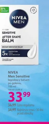 Łagodzący balsam po goleniu NIVEA Men Sensitive promocja w Hebe