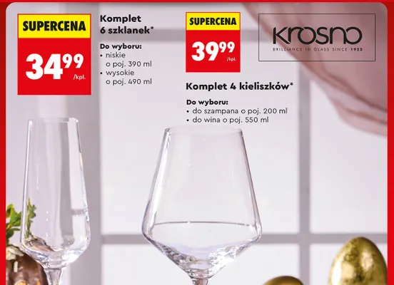 Komplet 4 kieliszków do szampana, 200 ml promocja w Biedronka