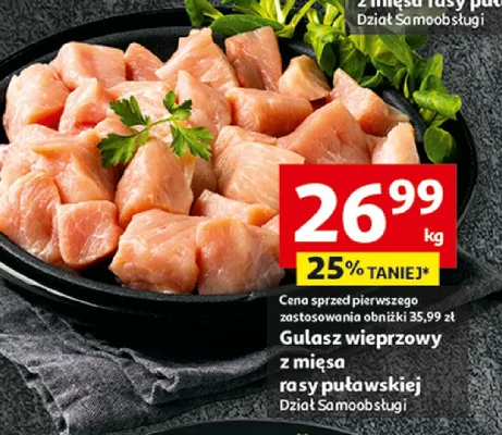 Gulasz wieprzowy z mięsa rasy puławskiej promocja w Auchan