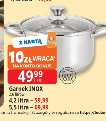 Garnek Inox 2,6 l promocja w Leclerc