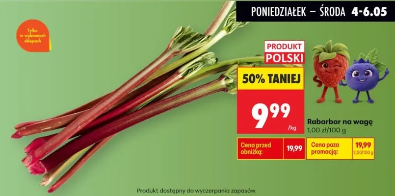 Rabarbar na wagę polski promocja w Biedronka