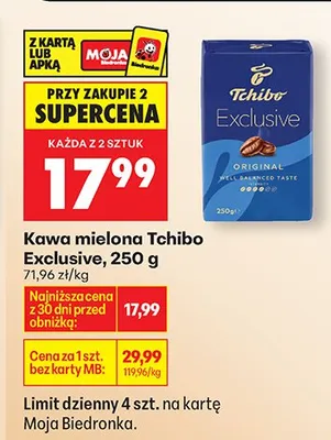 Kawa mielona Exclusive Tchibo promocja w Biedronka