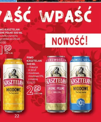 Piwo bezalkoholowe Kasztelan Miodowe promocja w Selgros
