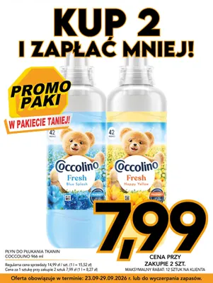 Płyn do płukania tkanin Coccolino Fresh Blue Splash promocja w Kupiec