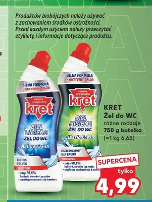 Żel do WC Kret Biel Higiena Active Fresh promocja w Kaufland