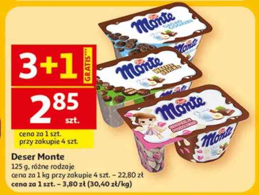 Deser Monte różne rodzaje promocja w Auchan