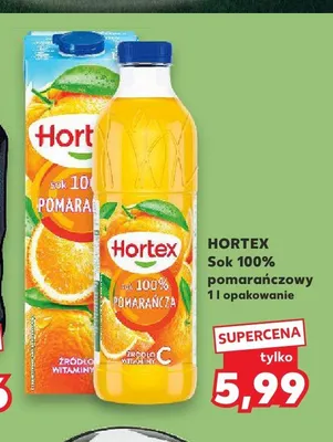 Sok 100% pomarańczowy Hortex promocja w Kaufland