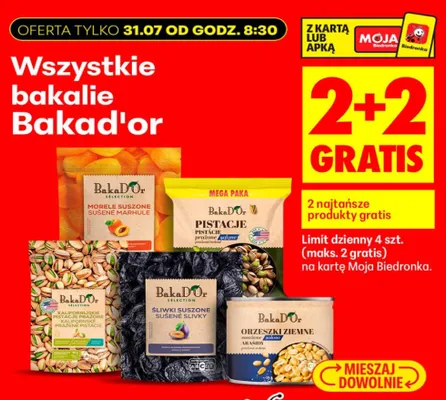 Morele suszone Bakad'or Selection promocja w Biedronka