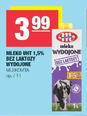 Mleko UHT 1,5% bez laktozy Wydojone Mlekovita promocja w SPAR