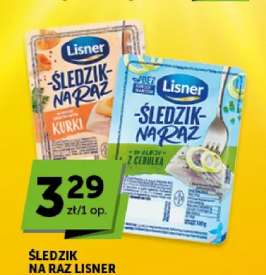 Śledzik na raz Lisner w oleju z cebulką promocja w Euro Sklep