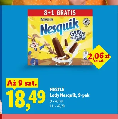 Lody Nestlé Nesquik 9-pak 43ml promocja w Lidl
