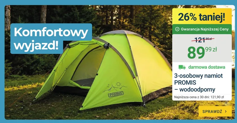 Namiot 3-osobowy Promis promocja w ERLI