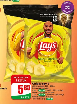 Chipsy Lay's Spicy Paprika promocja w Dino