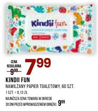 Nawilżany papier toaletowy Fun, 60 szt. promocja w Drogerie Natura
