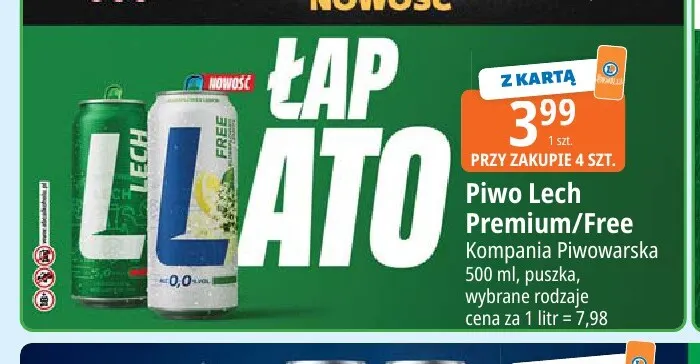 Piwo bezalkoholowe Lech promocja w Leclerc