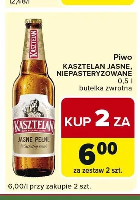 Piwo Kasztelan Niepasteryzowane promocja w Carrefour Express