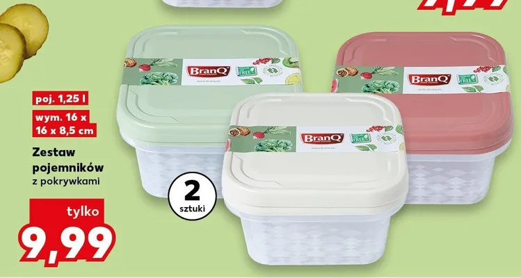 Zestaw pojemników z pokrywkami BranQ 1,25 l promocja w Kaufland
