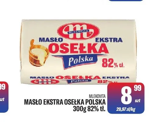 Masło ekstra osełka Polska Mlekovita promocja w Tomi Markt