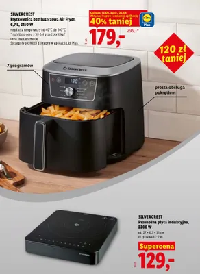 Frytkownica beztłuszczowa Air Fryer, 6.7l, 2150W promocja w Lidl