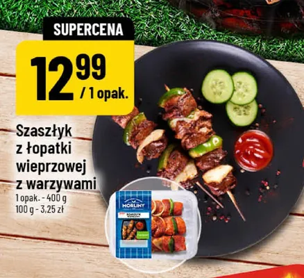 Szaszłyk z łopatki wieprzowej z warzywami Grill promocja w POLOmarket