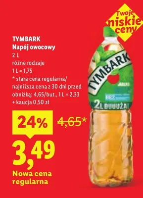 Napój owocowy Tymbark promocja w Lidl