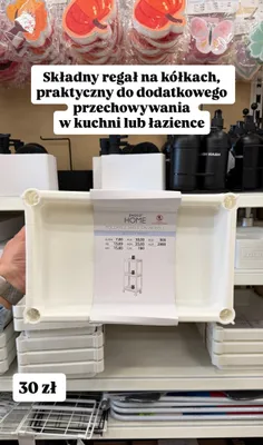 Składany regał na kółkach promocja w Pepco