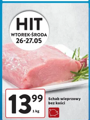 Schab wieprzowy bez kości promocja w Intermarche