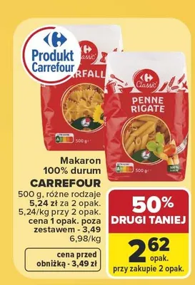Makaron Carrefour Classic promocja w Carrefour