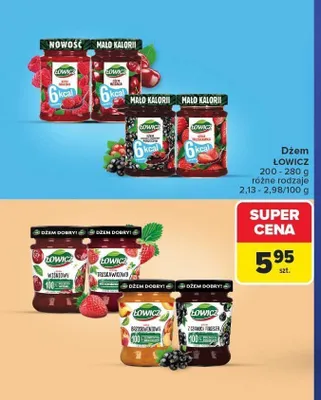Dżem truskawkowy Łowicz 6 kcal promocja w Carrefour Market
