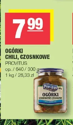 Ogórki czosnkowe Provitus promocja w SPAR