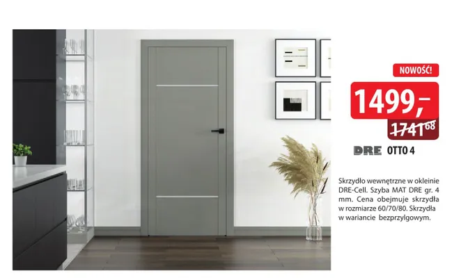 Skrzydło wewnętrzne DRE-Cell MAT DRE gr. 4 mm promocja w Dobre Dla Domu