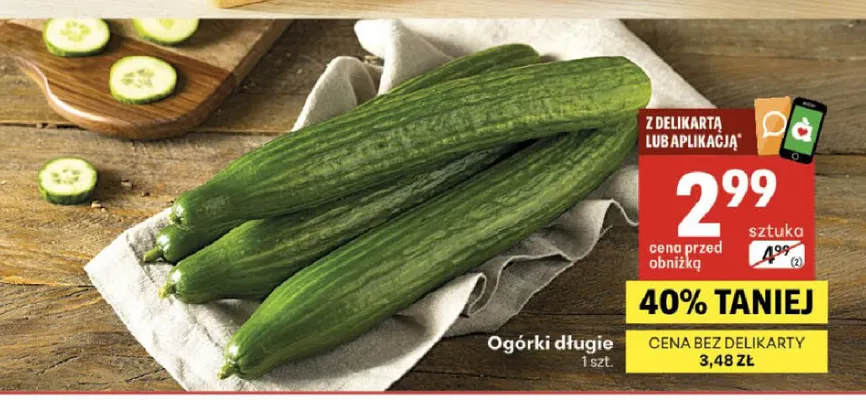 Ogórki długie promocja w Delikatesy Centrum
