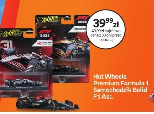 Hot Wheels Premium Formuła 1 Samochodzik Bolid F1 Ast. promocja w Empik