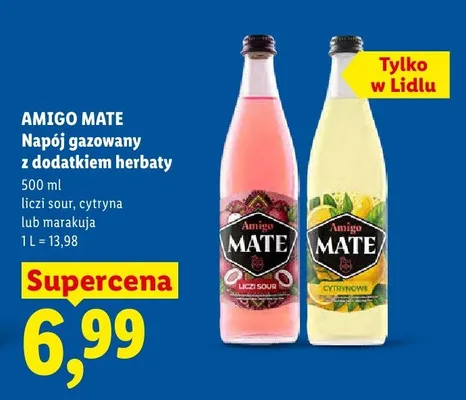 Napój gazowany z dodatkiem herbaty cytryna  promocja w Lidl