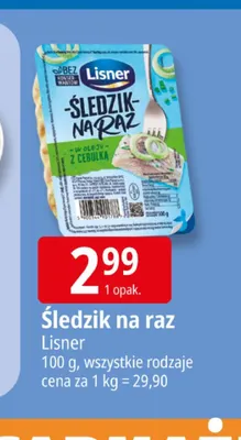 Śledzik na raz Lisner promocja w Leclerc
