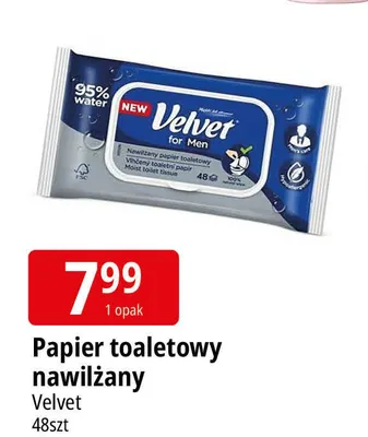 Papier toaletowy nawilżany Velvet promocja w Leclerc