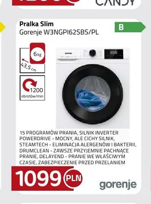 Pralka Slim Gorenje W3NGPI62SBS/PL promocja w kakto.pl