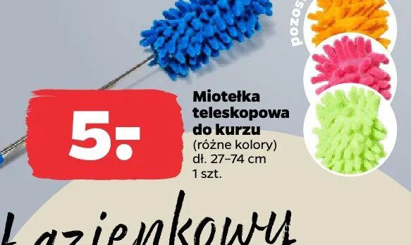 Miotełka teleskopowa do kurzu 27-74cm promocja w Netto