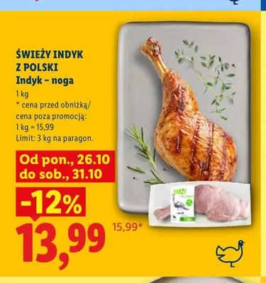 Indyk noga Świeży Indyk z Polski promocja w Lidl