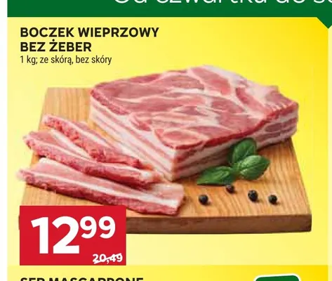 Boczek wieprzowy bez żeber bez skóry promocja w Stokrotka