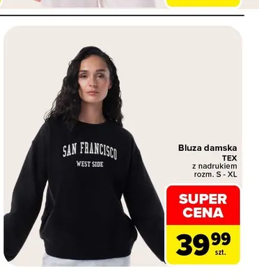 Bluza damska TEX z nadrukiem promocja w Carrefour