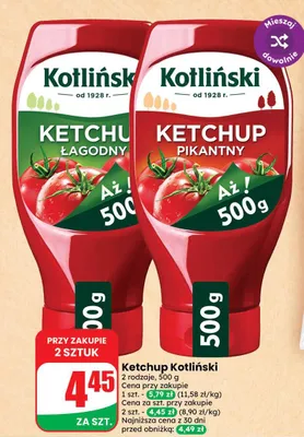 Ketchup Kotliński pikantny promocja w Dino